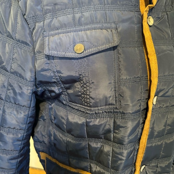 DE-NIKO Milano Men’s Lightweight Navy With Brown Trim Zip Up Jacket With Pockets - Picture 10 of 15